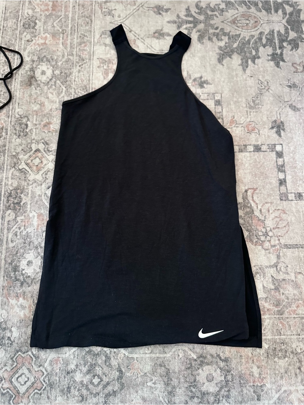 Nike Black Racerback Tank Top with White Swoosh